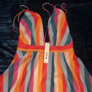 Aqua colorful stripe summer dress